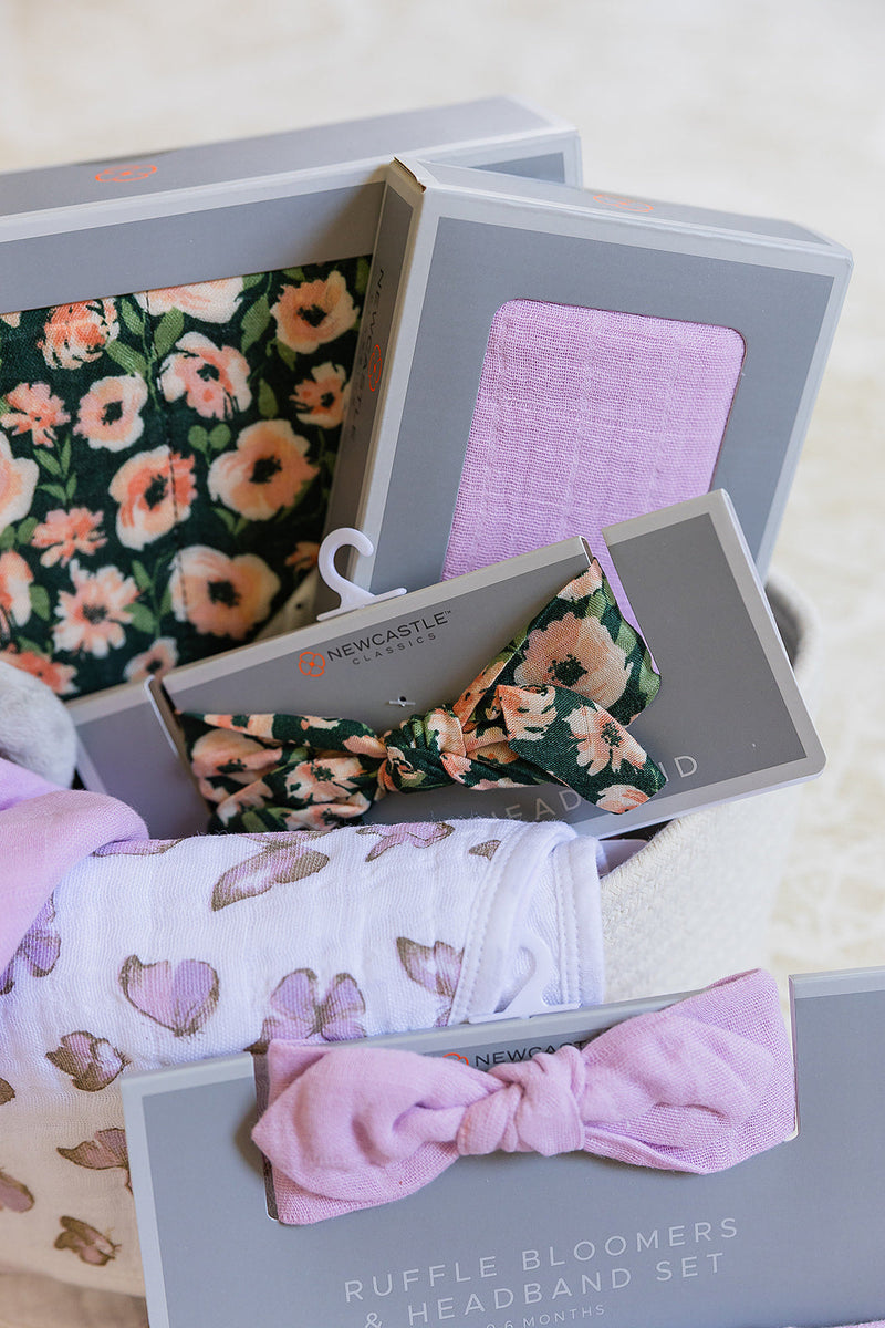 Baby Girl Flowers & Butterfly Gift Basket Newcastle Classics