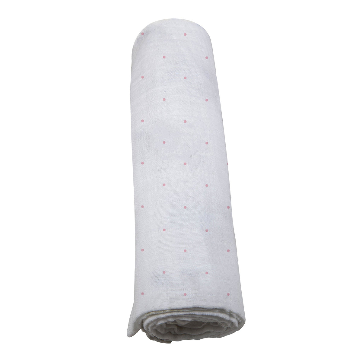 Pink Polka Dot Bamboo Muslin Swaddle