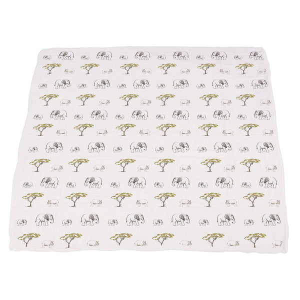 Hear Me Roar Lion and Rhinos and Elephants Bamboo Newcastle Blanket