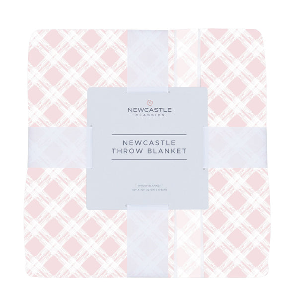 Primrose Pink Plaid Cotton Muslin Throw Blanket | Newcastle Classics