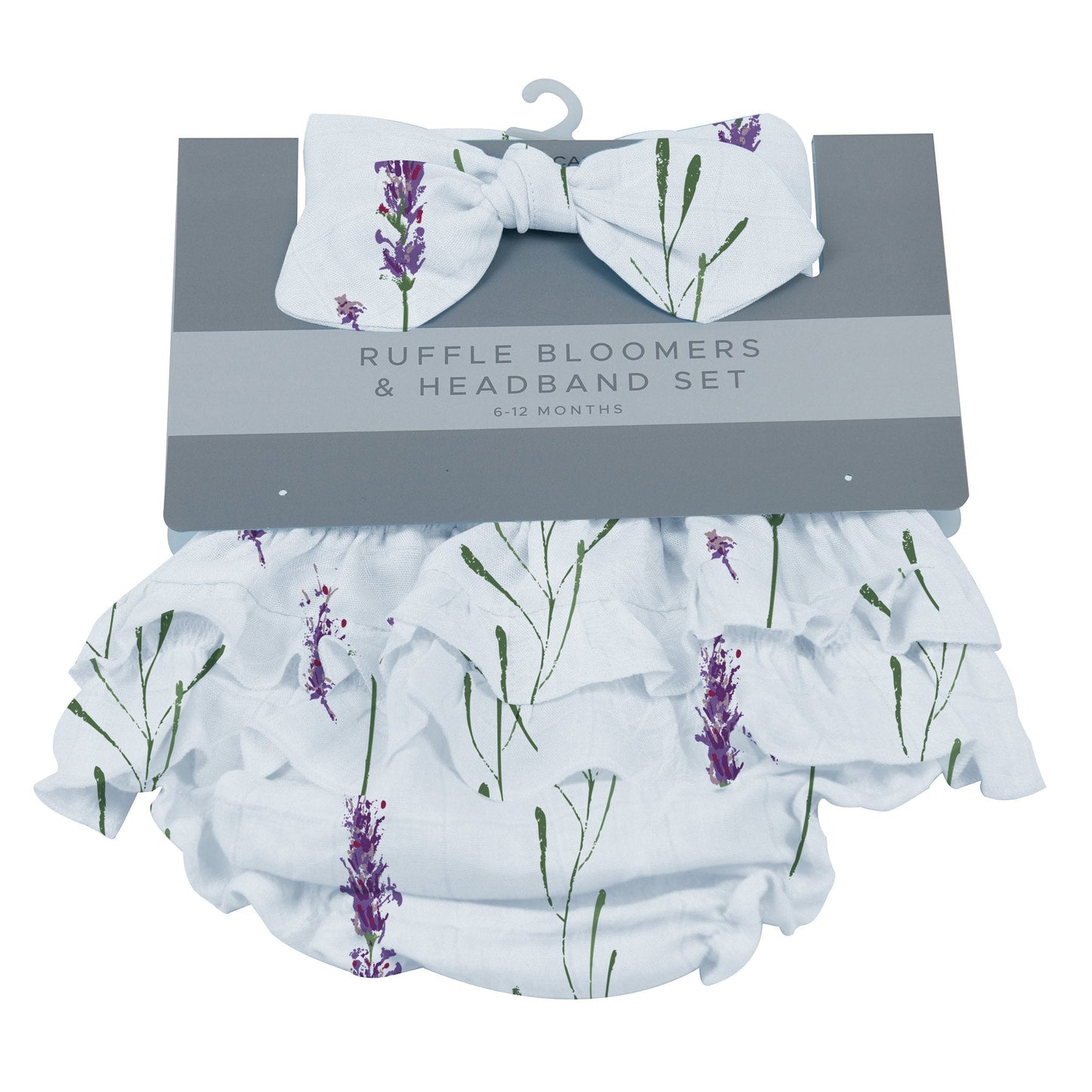 Lavender Ruffle Bamboo Bloomer Headband Set