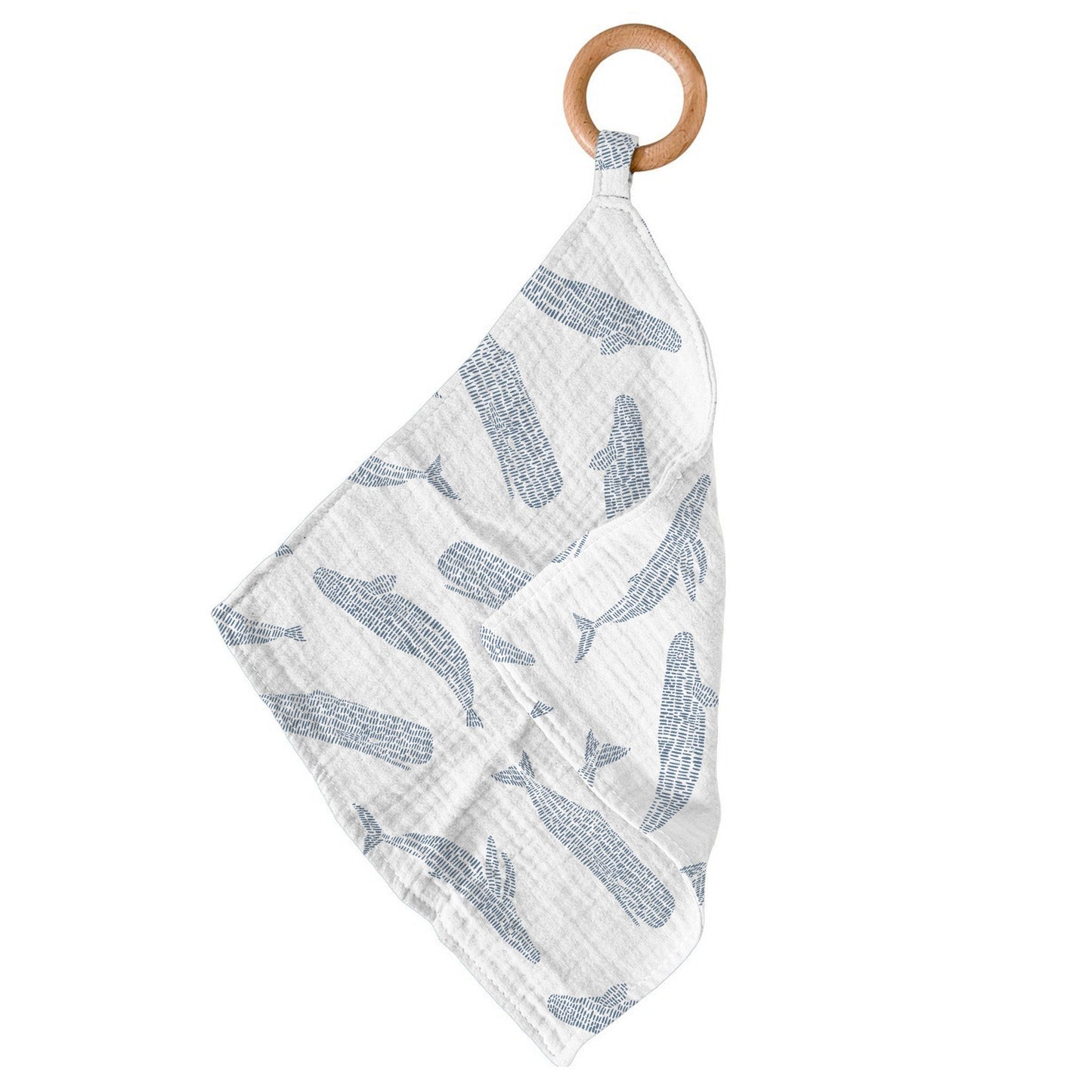 Blue Shadow Whales Bamboo Newcastle Teether