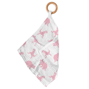 Pink Dinosaurs Bamboo Newcastle Teether