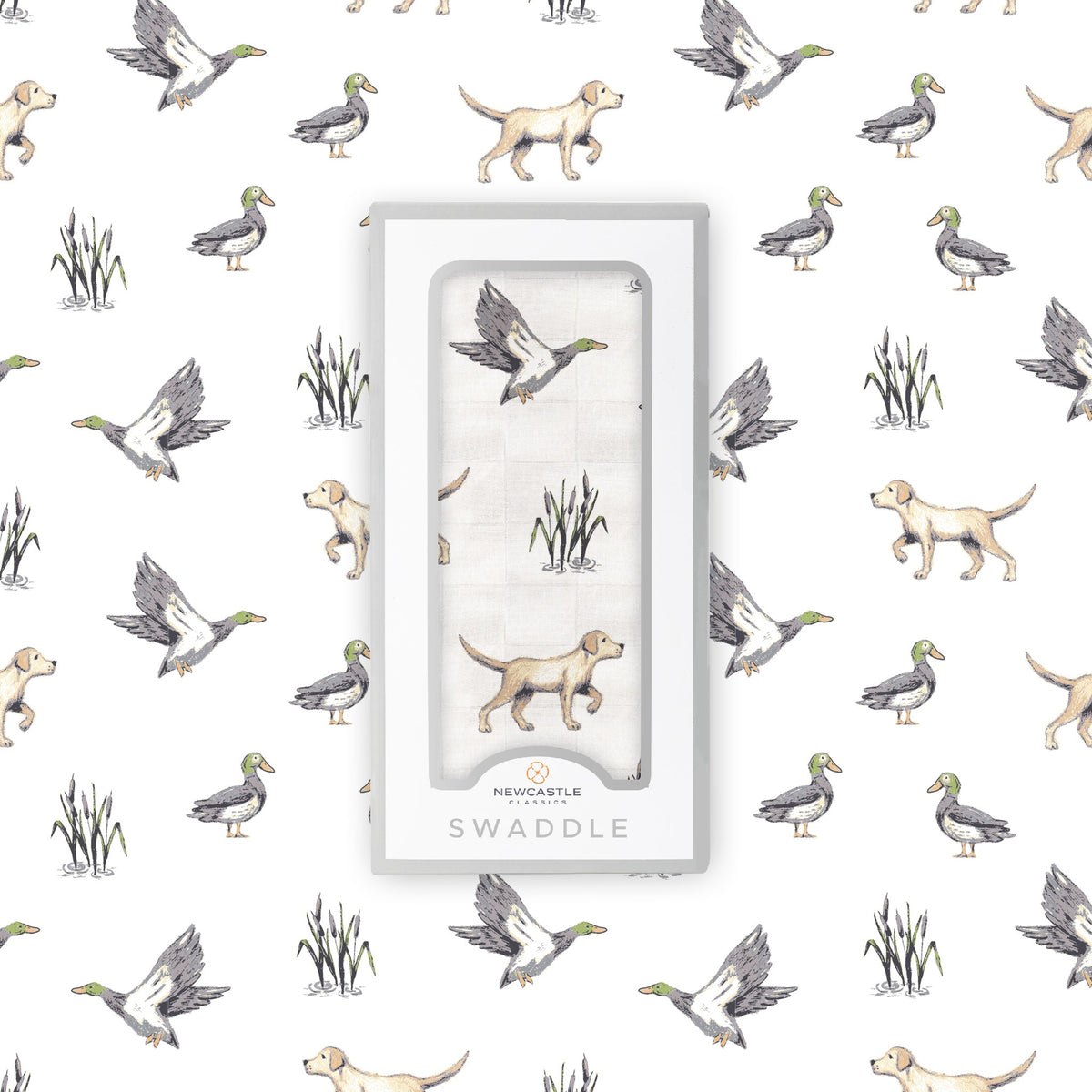 Lab and Ducks Bamboo Swaddle