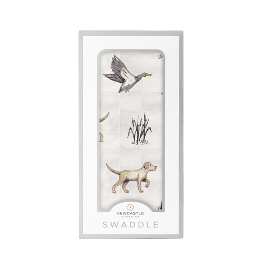 Lab and Ducks Bamboo Swaddle