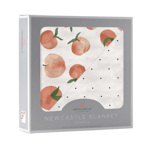Carnelian Peaches and Black and White Polka Dot Newcastle Blanket