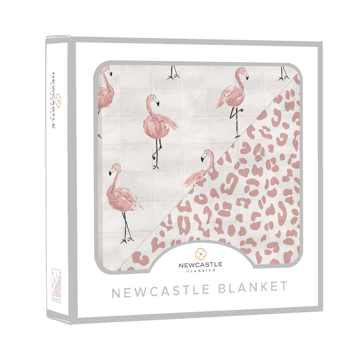 Dancing Flamingo and Little Leopard Newcastle Blanket
