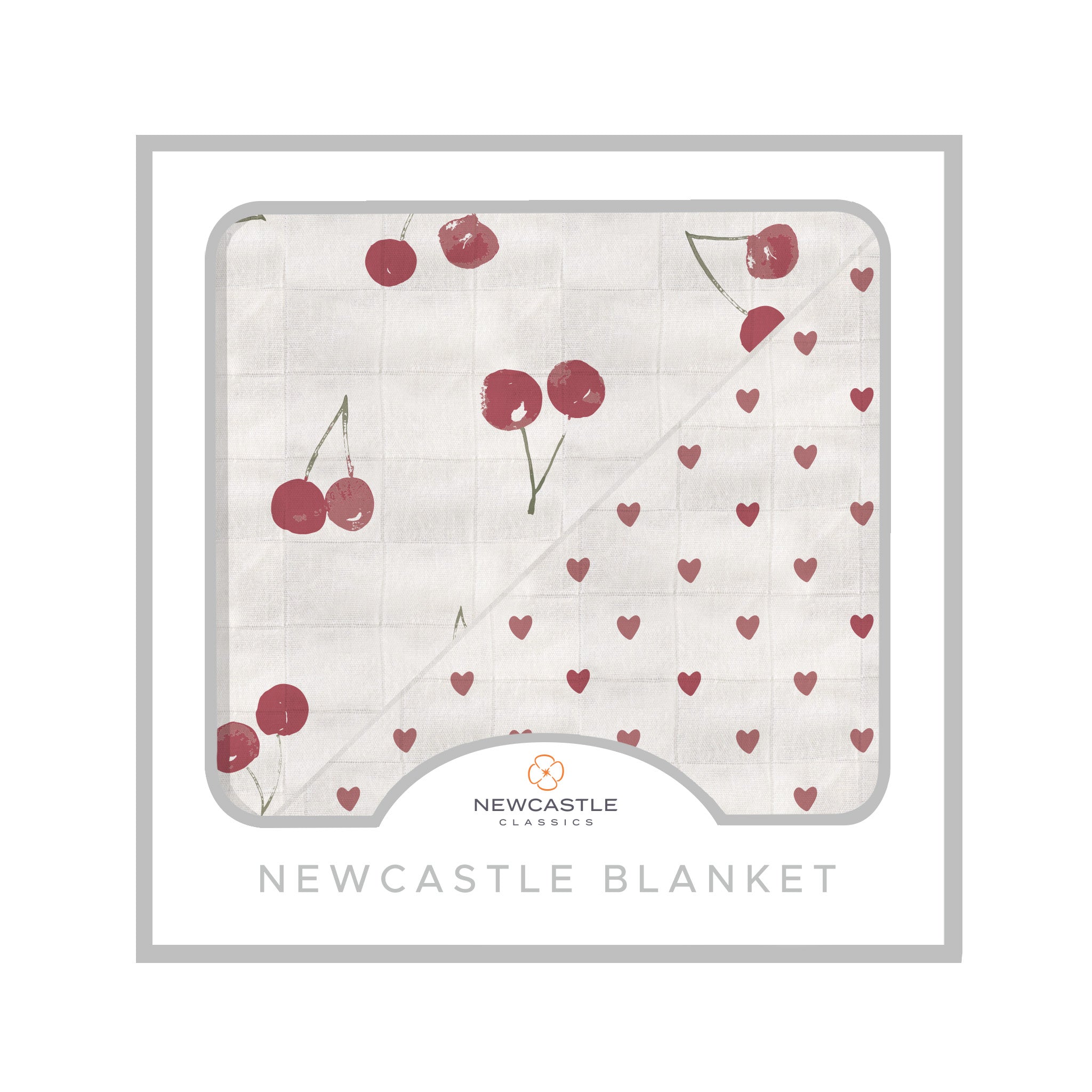 Two Hearts and Sweetheart Cherry Newcastle Blanket