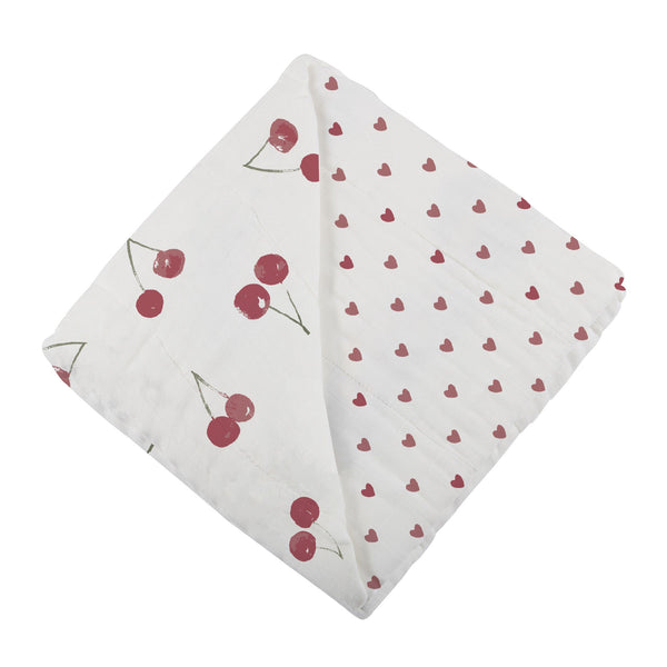 Two Hearts and Sweetheart Cherry Newcastle Blanket