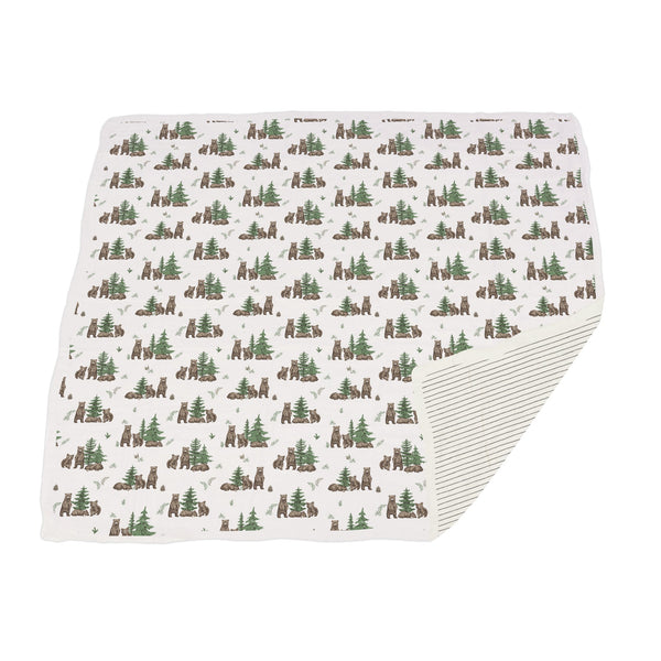 Wilderness Bear & Pencil Stripe Bamboo Newcastle Blanket
