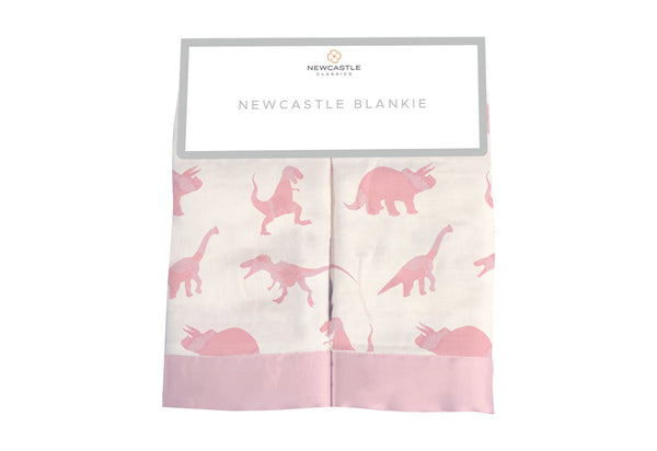 Pink Dinosaurs Bamboo Newcastle Blankie