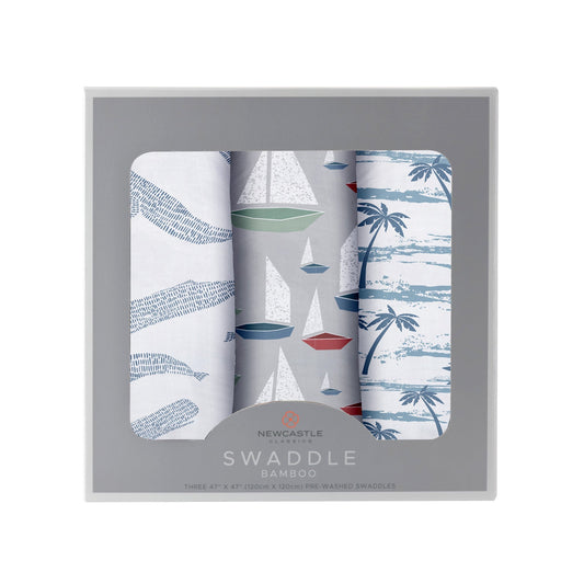 Ocean Tides Bamboo Muslin Swaddle Blanket – 3 Pack