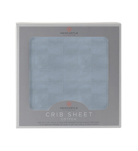 Blue Fog Newcastle Cotton Crib Sheet