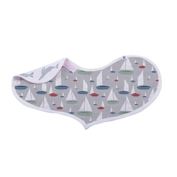 Ocean Tides Bamboo Burp Cloth/Heart Bib 2PK