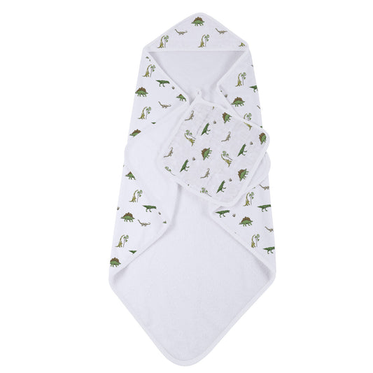 Dino Days Cotton Hooded Towel and Washcloth Set