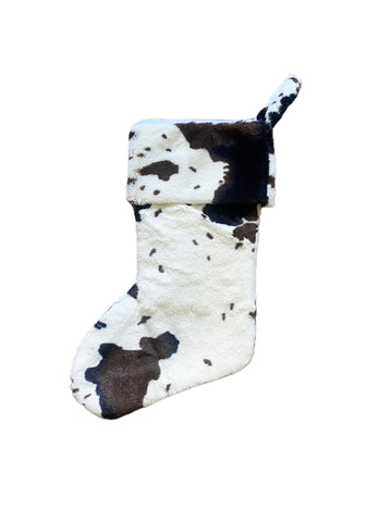 Cowhide faux fur Christmas Stocking #2