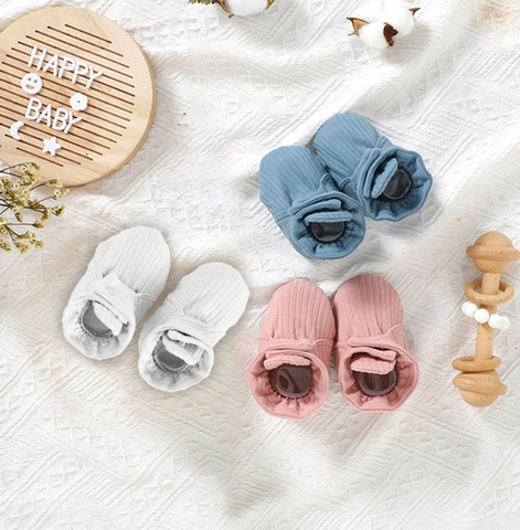 Ribbed Organic Cotton Baby Booties