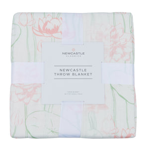 Water Lily Bamboo Throw Blanket