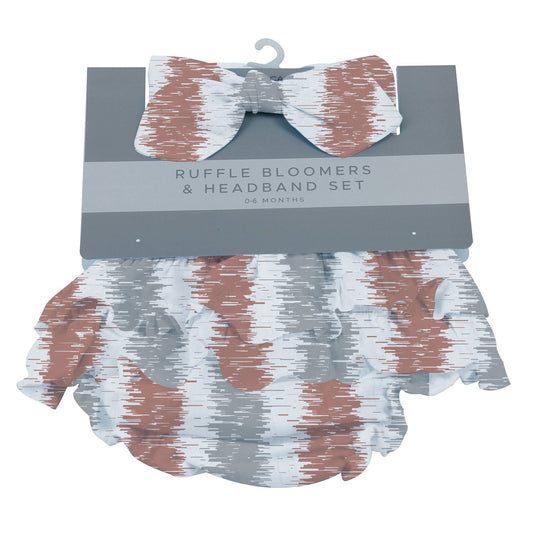 Western Stripe Ruffle Cotton Bloomer Headband Set