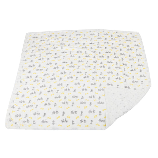Vintage Bicycle and Northern Star Bamboo Muslin Newcastle Blanket | Newcastle Classics