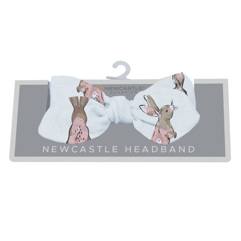 Powder Pink Bunnies Bamboo Newcastle Headband