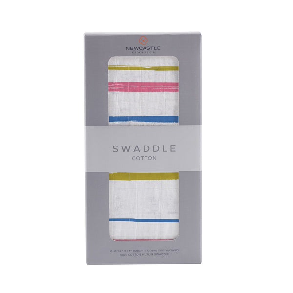 Watercolor Stripe Cotton Muslin Swaddle