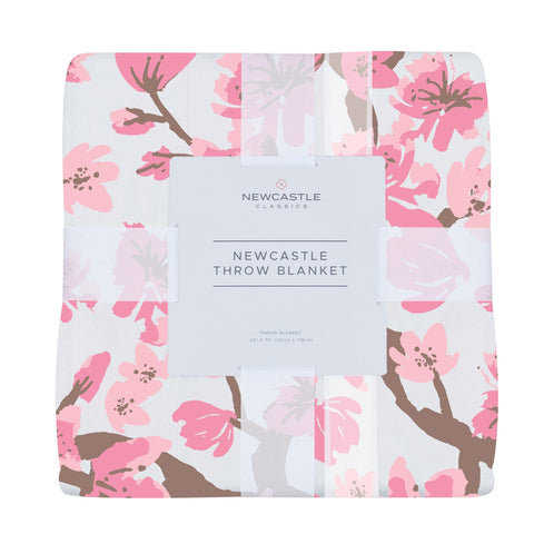 Cherry Blossom Bamboo Muslin Throw Blanket see