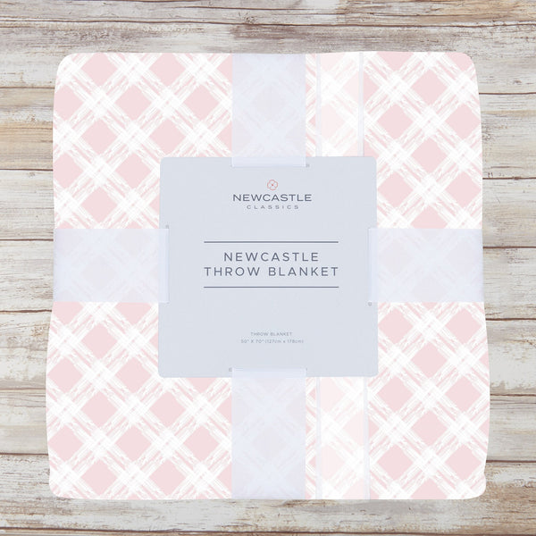 Primrose Pink Plaid Cotton Muslin Throw Blanket | Newcastle Classics