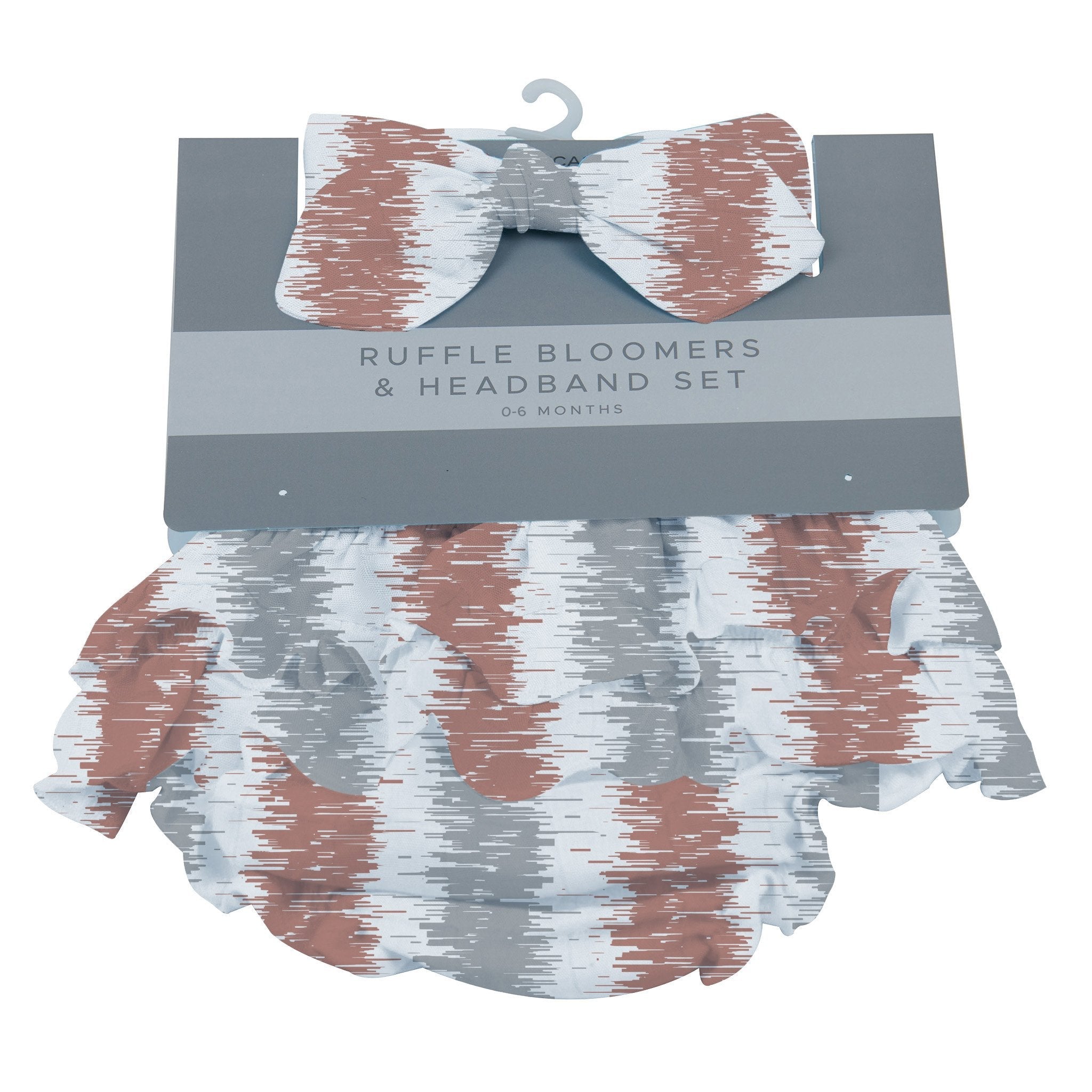 Western Stripe Ruffle Cotton Bloomer Headband Set