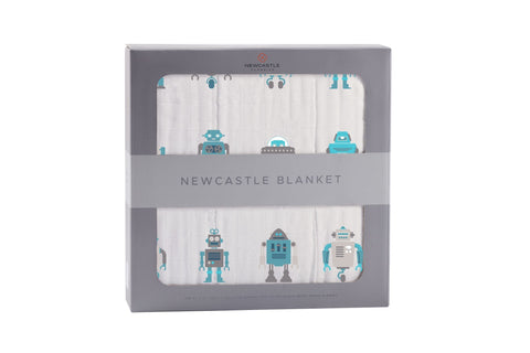 Robots Cotton Muslin Newcastle Blanket