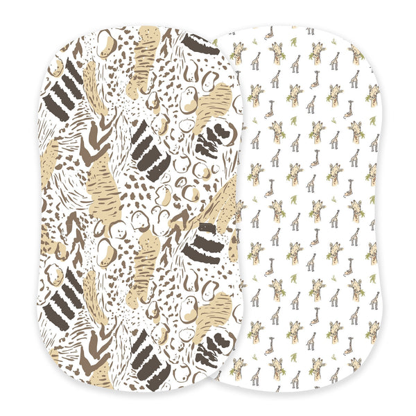 hungry giraffe changing pad cover/bamboo bassinet sheets
