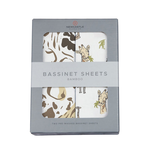 Animal Print and Hungry Giraffe Changing Pad Cover/Bamboo Bassinet Sheets